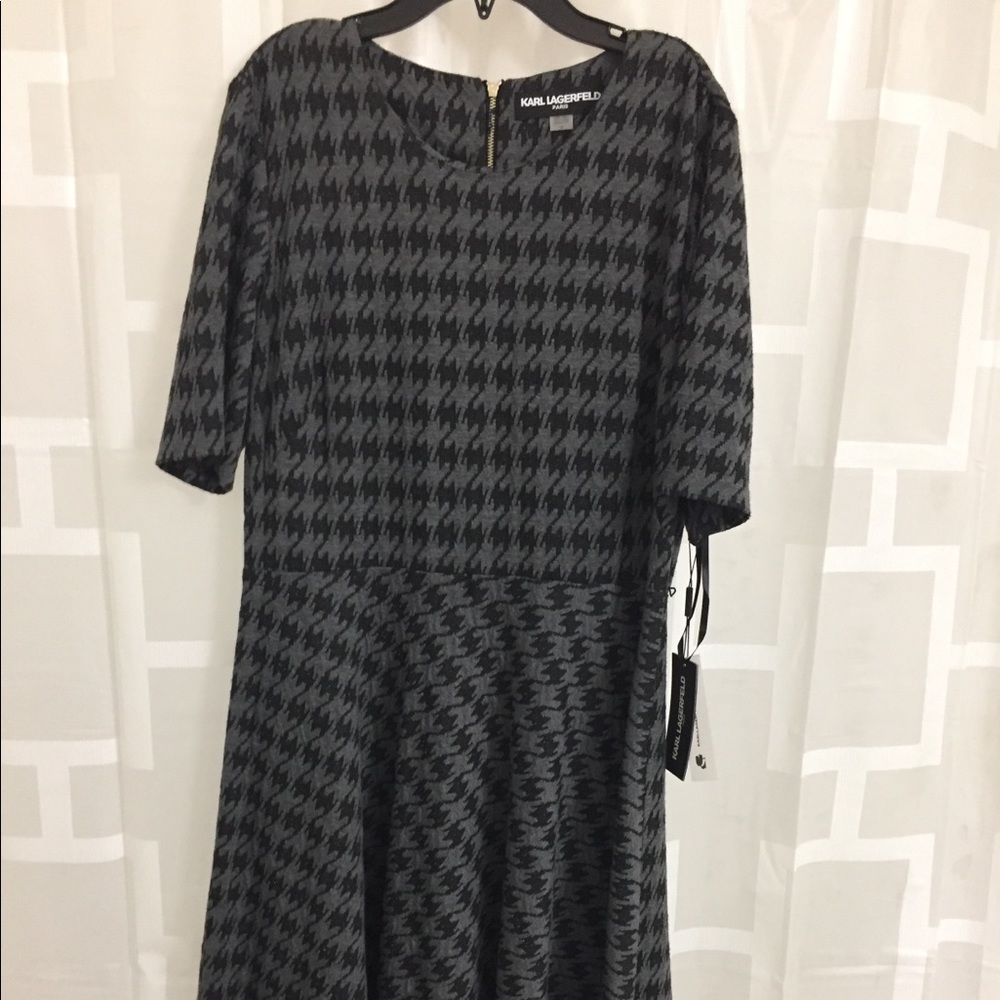 Houndstooth print skater dress by Karl Lagerfeld